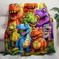 ⏳BLACK FRIDAY SPECIAL PRICE ￡7.99!⏰🦖Cute Smiling Dinosaurs HD Digital Print Flannel Blanket