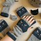 🔥Winter Hot Sale 49% off😻Cat Knitted Embroidery Fingerless Gloves - Cosy, Stylish, Casual Winter Wear