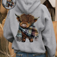 🎄🎅CHRISTMAS SALE 50% OFF!!🎁Cute Highland Cow Cozy Fleece-Lined Hooded Sweatshirt🦬