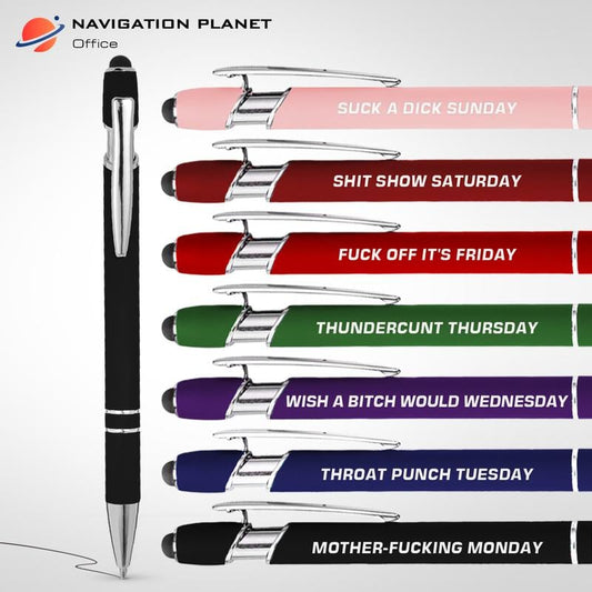 🔥NEW YEAR SALE 49% OFF🔥Funny Stress-Relief Daily Quotes Metal Ballpoint Pen Set (7 Pcs)🎁