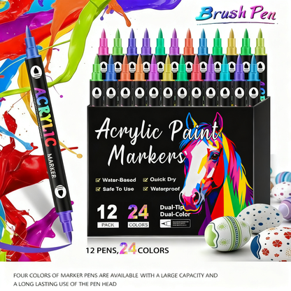 🎨💥BLACK FRIDAY SPECIAL PRICE ￡7.99💖  Dual Tip Acrylic Paint Pen Marker