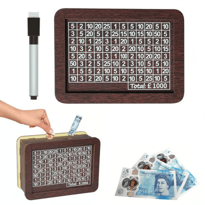 🔥NEW YEAR SALE £7.99!!💰Cash Vault Wooden Savings Box💥