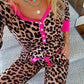 ⏰Gift Idea Hot sale 49% OFF🔥-Leopard with Pink Trim Jogger Pajama Set