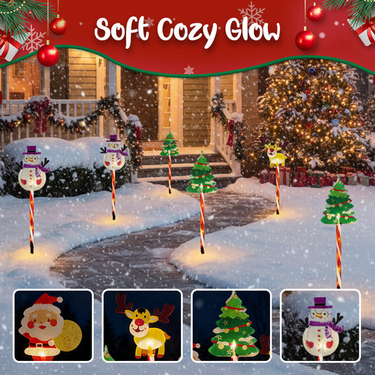 🎅Christmas Sales 50% OFF🔥Warm Glow Festive Garden Stake Lights💡