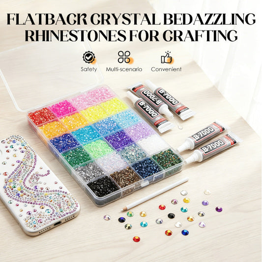 💎 Limited Time 50% OFF✨Flatback Crystal Bedazzling Rhinestones for Crafting-Perfect for Nails, Phone, Fashion DIY🔮🤩